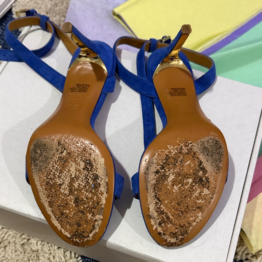 Tory Burch Royal Blue Heeled Sandals - Picture 2 of 4